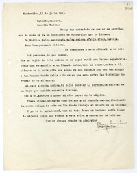 [Carta] 1953 julio 13, Montevideo, [Uruguay] [a] Matilde Ladrón de Guevara  [manuscrito] Hugo Emilio Pedemonte.