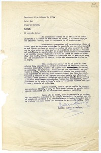 [Carta] 1954 febrero 20, Santiago, Chile [a] Gregorio Marañón, Madrid  [manuscrito] Matilde Ladrón de Guevara.