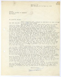 [Carta] 1954 mayo 16, San Felipe, Chile [a] Matilde Ladrón de Guevara, Santiago  [manuscrito] Claire de Robilant.