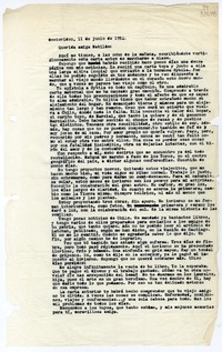 [Carta] 1954 junio 11, Montevideo [a] Querida amiga Matilde  [manuscrito] [Carlos Sabat Ercasty].