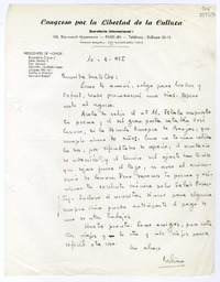 [Carta] 1955 febrero 10, Paris [a] Querida Matilde  [manuscrito] Julián.