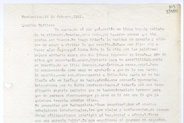 [Carta] 1955 febrero 16, Montevideo [a] Querida Matilde  [manuscrito] Hugo Emilio.