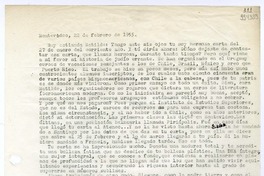 [Carta] 1955 febrero 22, Montevideo [a] Muy estimada Matilde  [manuscrito]
