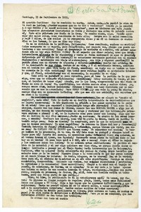 [Carta] 1955 septiembre 13, Santiago [a] Mi querido Carlitos  [manuscrito] Matilde [Ladrón de Guevara].