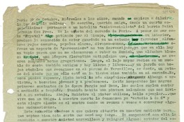 [Carta] octubre 20, Paris [a] Querida amiga  [manuscrito] Matilde [Ladrón de Guevara].