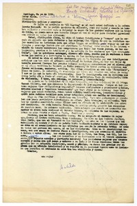 [Carta] 1956 mayo, Santiago [a] Señor Alone  [manuscrito] Matilde ladrón de Guevara.