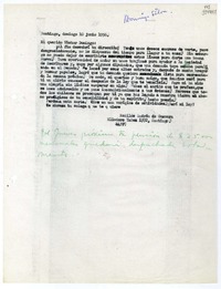 [Carta] 1956 junio 10, Santiago [a] Mi querido Víctor Domingo  [manuscrito] Matilde Ladrón de Guevara.