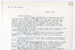 [Carta] 1956 agosto 7, [Italia] [a] Querida Matilde  [manuscrito] Enrique Company.