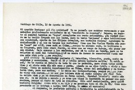 [Carta] 1956 agosto 15, Santiago de Chile [a] Mi querido Enrique  [manuscrito] Matilde [Ladrón de Guevara].