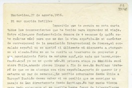 [Carta] 1956 agosto 22, Montevideo [a] Mi muy querida Matilde  [manuscrito] Hugo Emilio.