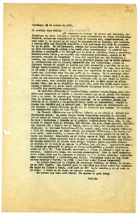 [Carta] 1956 agosto 25, Santiago [a] Mi querido Hugo Emilio  [manuscrito] Tu gran amiga Matilde.