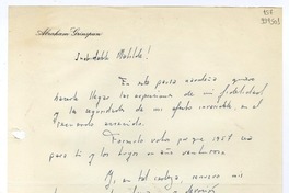 [Carta] 1956 diciembre, Buenos Aires [a] Matilde Ladrón de Guevara  [manuscrito] Abraham Grinspun.
