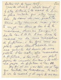 [Carta] 1957 enero 28, Lautaro, Chile [a] querida abuelita y abuelo coronel  [manuscrito] Sybila [Arredondo].