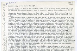 [Carta] 1957 marzo 10, Montevideo [a] Querida Matilde  [manuscrito] Carlos [Sabat].