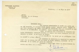 [Carta] 1957 mayo 5, Valdivia [a] Matilde Ladrón de Guevara, Santiago  [manuscrito] Fernando Santiván.