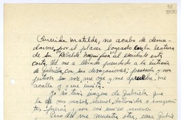 [Carta] 1957 mayo 6, Lo Miranda, Rancagua [a] Querida Matilde [Ladrón de Guevara]  [manuscrito] Carlos Moreno Soto.