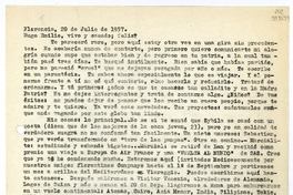 [Carta] 1957 julio 20, Florencia [a] Hugo Emilio [Pedemonte]  [manuscrito] [Matilde Ladrón de Guevara].