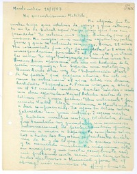 [Carta] 1957 julio 26, Montevideo [a] Mi queridísima Matilde [Ladrón de Guevara]  [manuscrito] Hugo Emilio [Pedemonte].