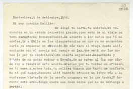 [Carta] 1957 septiembre 5, Montevideo [a] Mi muy querida Matilde [Ladrón de Guevara]  [manuscrito] Hugo Emilio [Pedemonte].