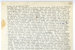 [Carta] 1957 octubre 17, Paris [a] Querida Ida  [manuscrito] Matilde [Ladrón de Guevara].