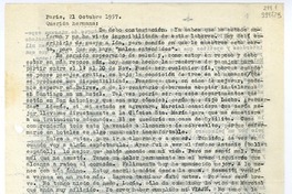 [Carta] 1957 octubre 21, Paris [a] Querida hermana  [manuscrito] Matilde [Ladrón de Guevara].