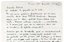 [Carta] 1957 diciembre 20, Firenze [a] Querida Matilde  [manuscrito] Alvaro [Company].