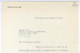 [Carta] 1958 enero 13, Santiago [a] Matilde Guevara de Arredondo  [manuscrito] Enrique Goytisolo B.