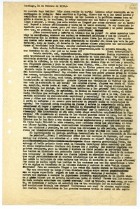 [Carta] 1958 febrero 11, Santiago [a] mi querido Hugo Emilio  [manuscrito] Matilde [Ladrón de Guevara].