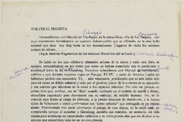 Walter el pianista  [manuscrito] [Matilde Ladrón de Guevara].