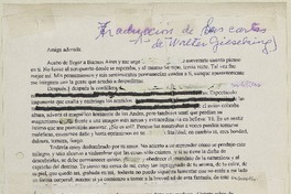 [cartas] [1950], Buenos Aires, Argentina [a] Matilde Ladrón de Guevara  [manuscrito] Walter Gieseking ; Traducción de Matilde Ladrón de Guevara.