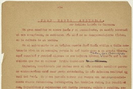 José María Arguedas  [manuscrito] Matilde Ladrón de Guevara.