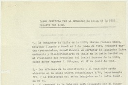 Labor cumplida por la Embajada de Chile en la URSS durante dos años  [manuscrito] Máximo Pacheco Gómez.