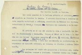 Vuelvan los bosques  [manuscrito] por Matilde Ladrón de Guevara.