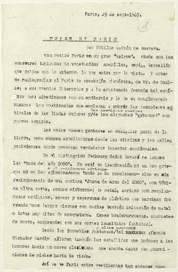 Modas en París  [manuscrito] Matilde Ladrón de Guevara.