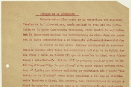¿Vuelos de la libertad?  [manuscrito] Matilde Ladrón de Guevara.