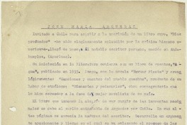 José María Arguedas  [manuscrito] Matilde Ladrón de Guevara.