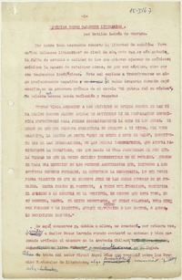 Juicios sobre balances literarios  [manuscrito] Matilde Ladrón de Guevara.