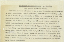 Don Carlos Georges Nascimiento y sus 80 años  [manuscrito] Matilde Ladrón de Guevara.