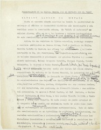 Presentación en la última página con el retrato con el Che  [manuscrito] Matilde Ladrón de Guevara.