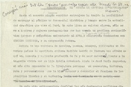 Presentación de Sybila de Arguedas en Cantogrande  [manuscrito] Matilde Ladrón de Guevara.