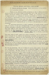 En Isla de Pascua los moai están de pie  [manuscrito] Matilde Ladrón de Guevara.