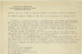 Amarras de luz, poemas de Matilde Ladrón de Guevara  [manuscrito] Gustavo Labarca Garat.