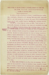 Unica novela de aspecto social de protesta escrita en Chile por una mujer  [manuscrito] Matilde Ladrón de Guevara.