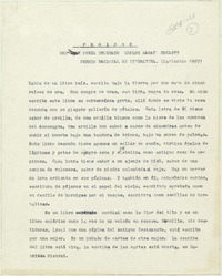Prólogo  [manuscrito] Carlos Sabat Ercasty.