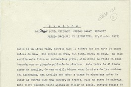 Prólogo  [manuscrito] Carlos Sabat Ercasty.