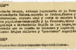 Descripción de Chile : Historia y leyenda [manuscrito] Oreste Plath.
