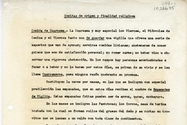 Comidas de origen y finalidad religiosa  [manuscrito] Oreste Plath.