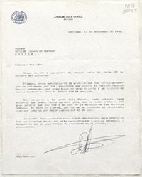 [Carta] 1996 noviembre 11, Santiago, Chile [a] Matilde Ladrón de Guevara  [manuscrito] Anselmo Sule Candia.