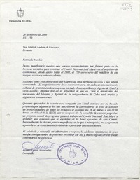 [Carta] 2000 febrero 28, Santiago, Chile [a] Matilde Ladrón de Guevara  [manuscrito] Aramis Fuente Hernández.