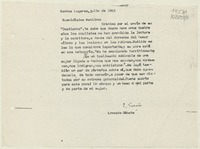 [Carta] 1983 julio, Santos Lugares, Argentina [a] Matilde Ladrón de Guevara  [manuscrito] Ernesto Sábato.